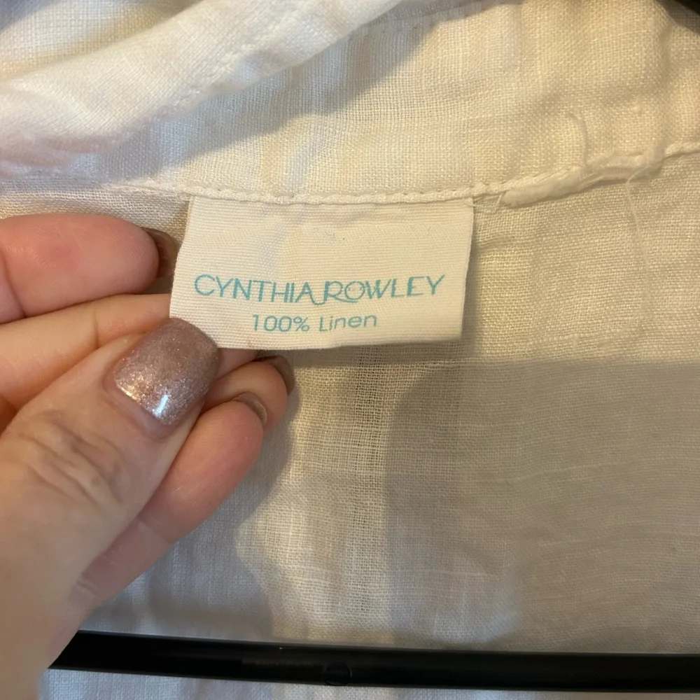 Cynthia Rowley Cream Linen Top - Picture 4 of 5